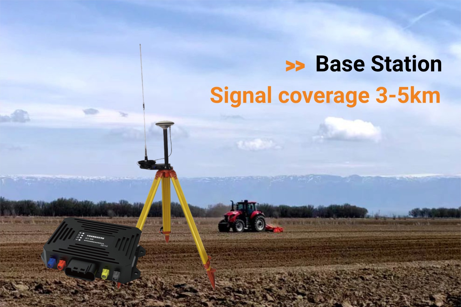 RTK base station providing 2.5cm high-precision signal for tractor auto steer system