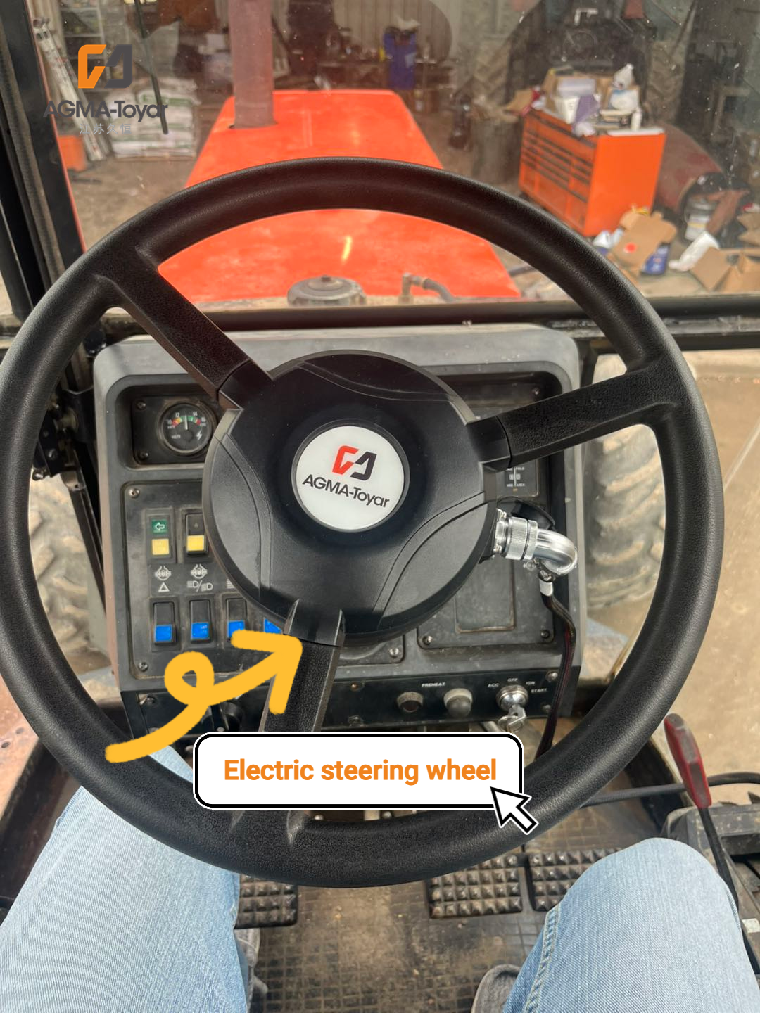 Easy installation of electric steering motor on a standard tractor steering column